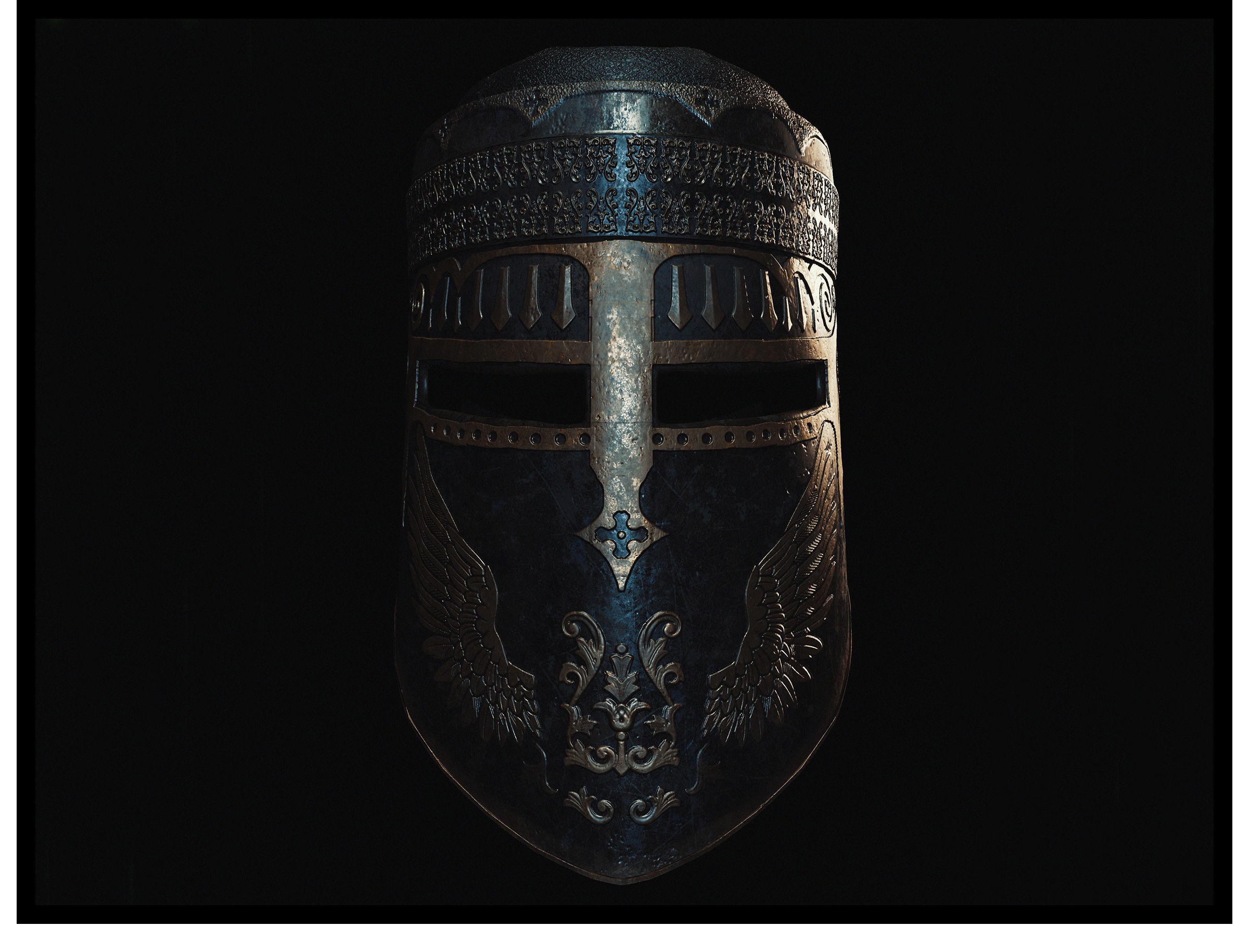 Templar Helmet 3D Model Low-poly 3D model_2