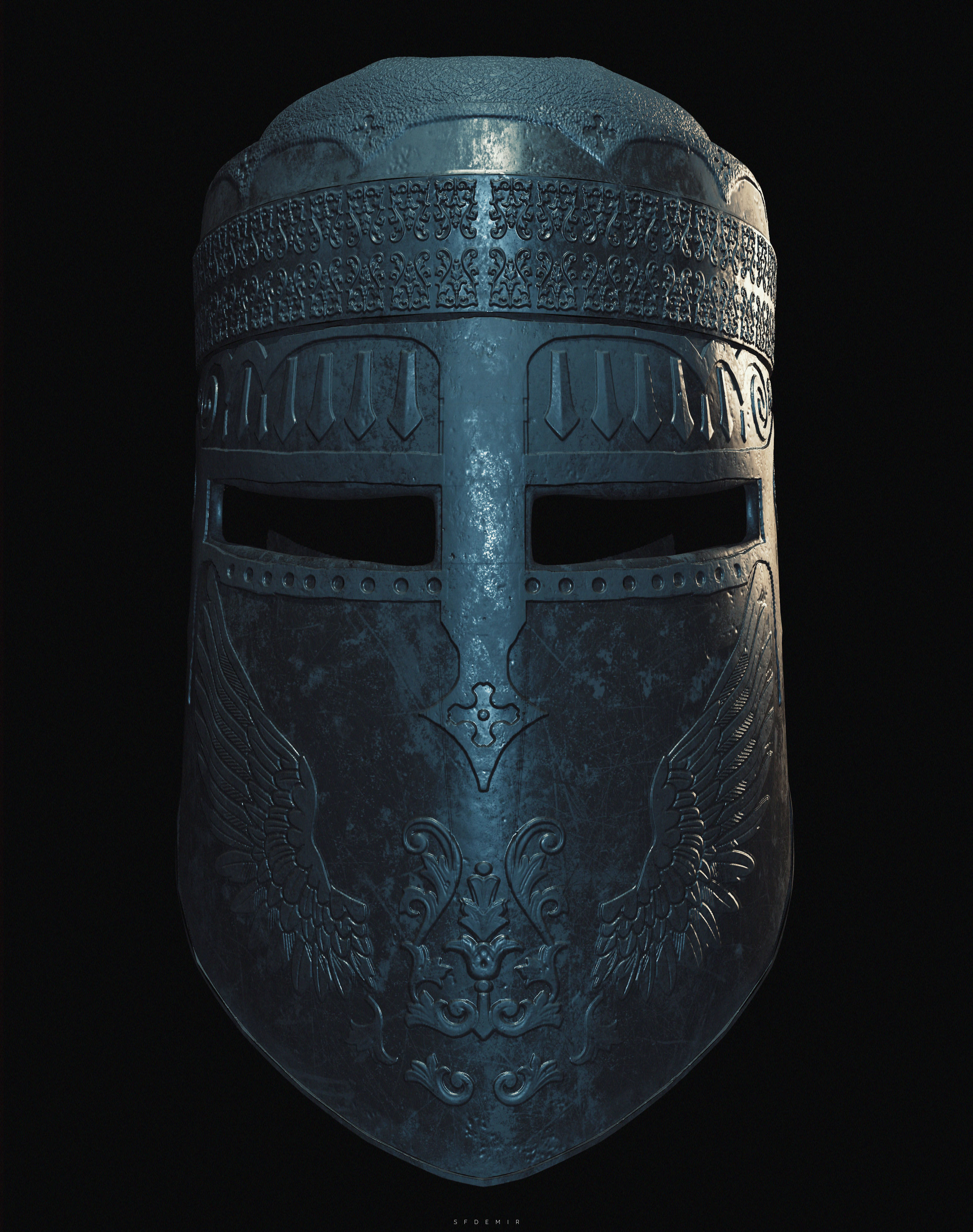 Templar Helmet 3D Model Low-poly 3D model_4