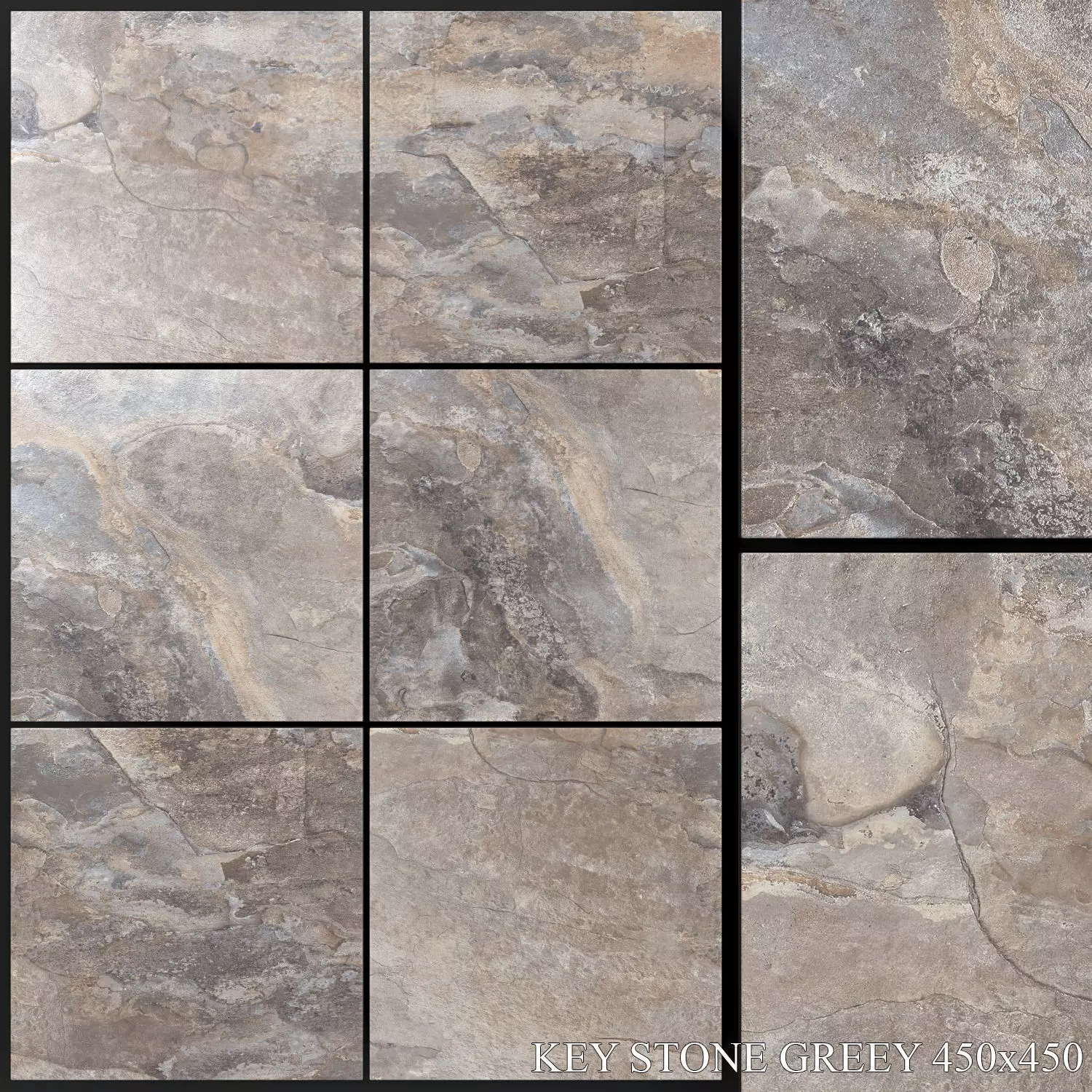 Yurtbay Seramik Key Stone Grey 450x450 3D model_0