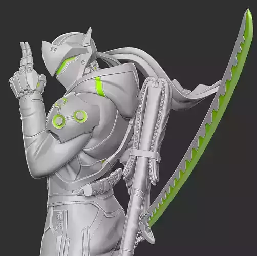 Genji Statue 3D Print Ready 3D print model