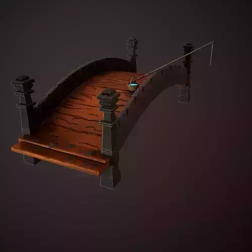 Concept Stylized Bridge  Low-poly 3D model