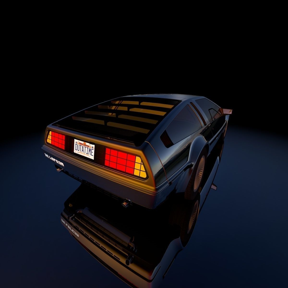 DeLorean 1983 Low-poly 3D model_1