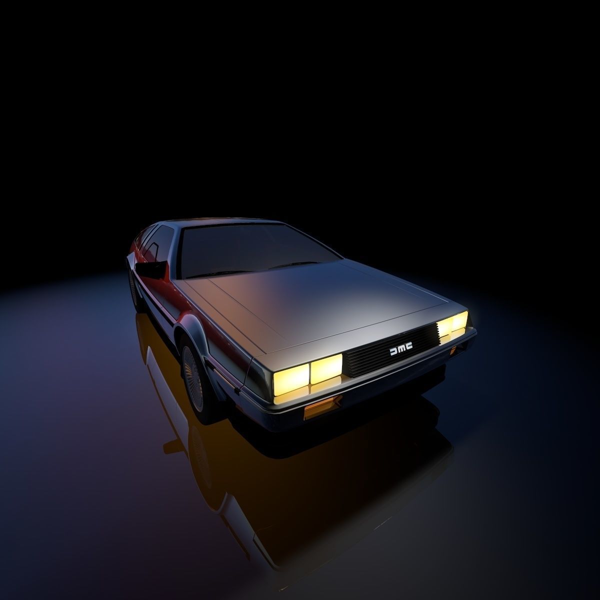 DeLorean 1983 Low-poly 3D model_8