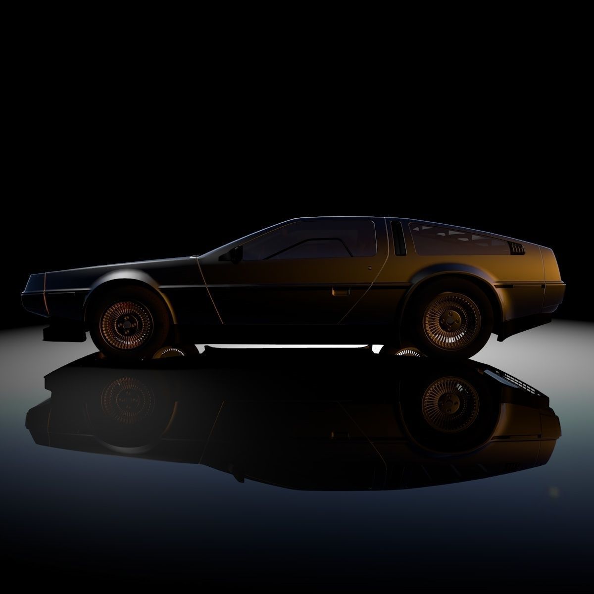 DeLorean 1983 Low-poly 3D model_9