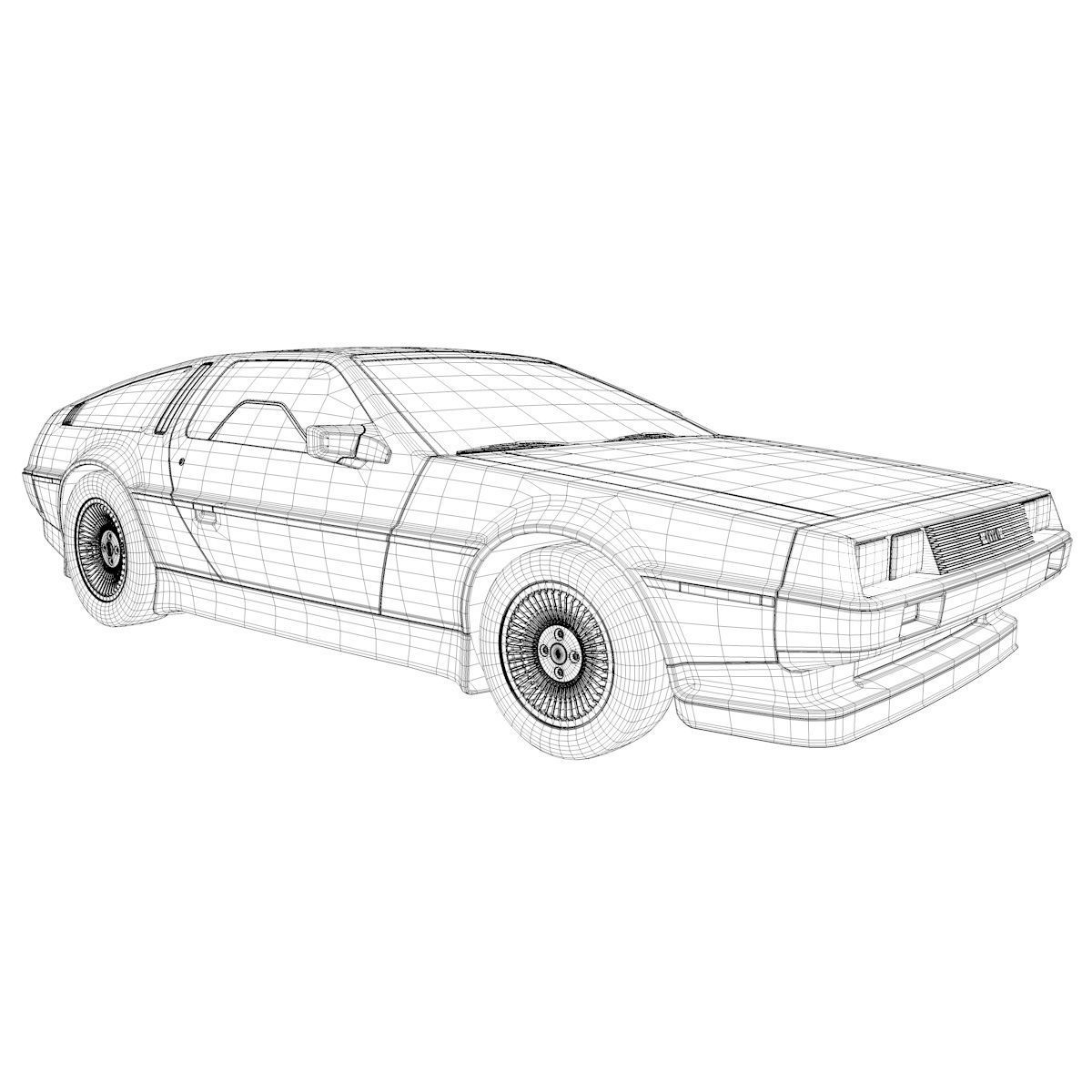 DeLorean 1983 Low-poly 3D model_13
