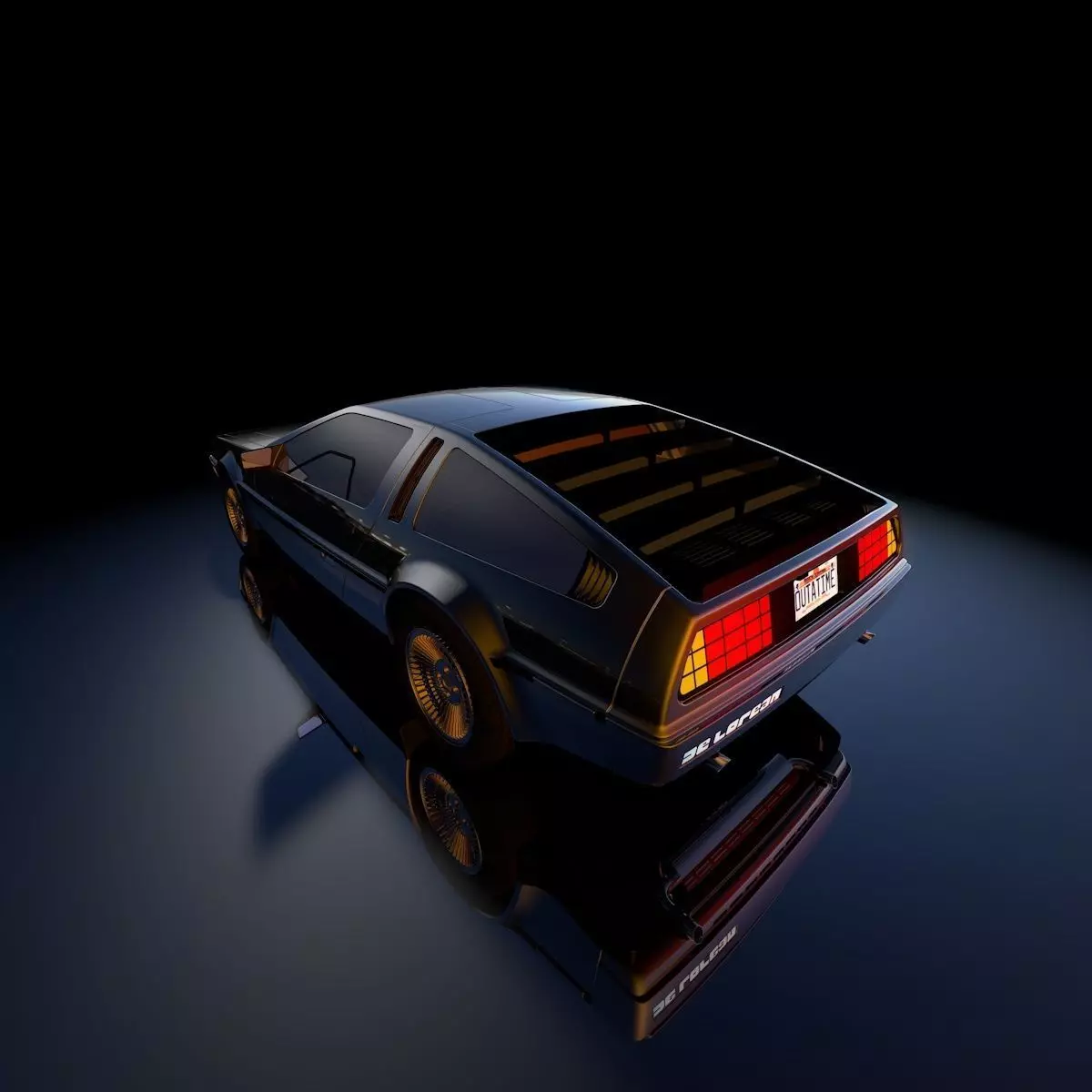 DeLorean 1983 Low-poly 3D model_0