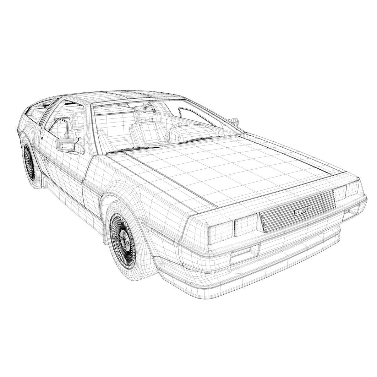 DeLorean 1983 Low-poly 3D model_11
