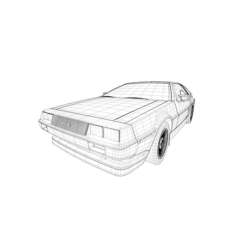DeLorean 1983 Low-poly 3D model_7