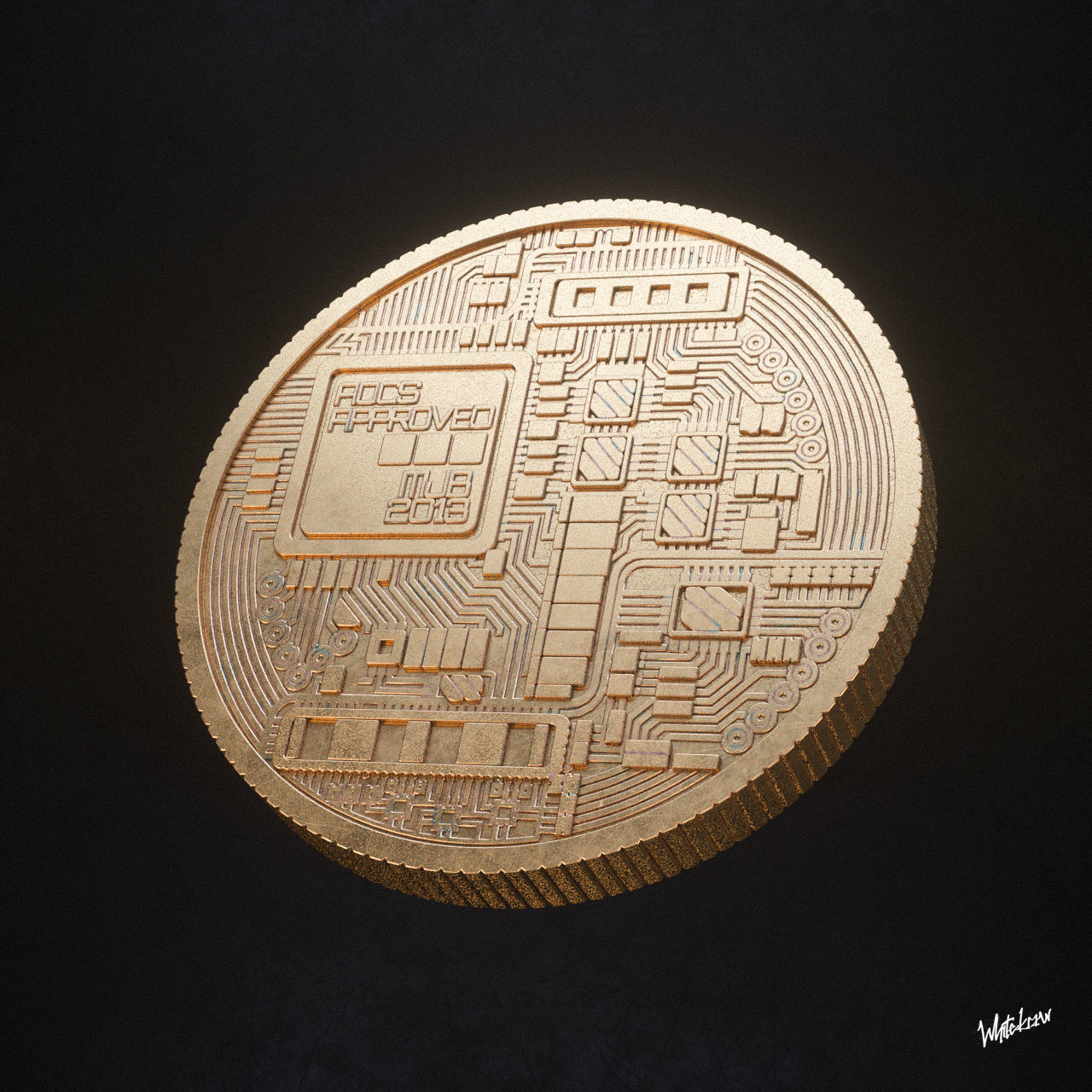 Bitcoin High Poly 3D Model coin 3D model_3