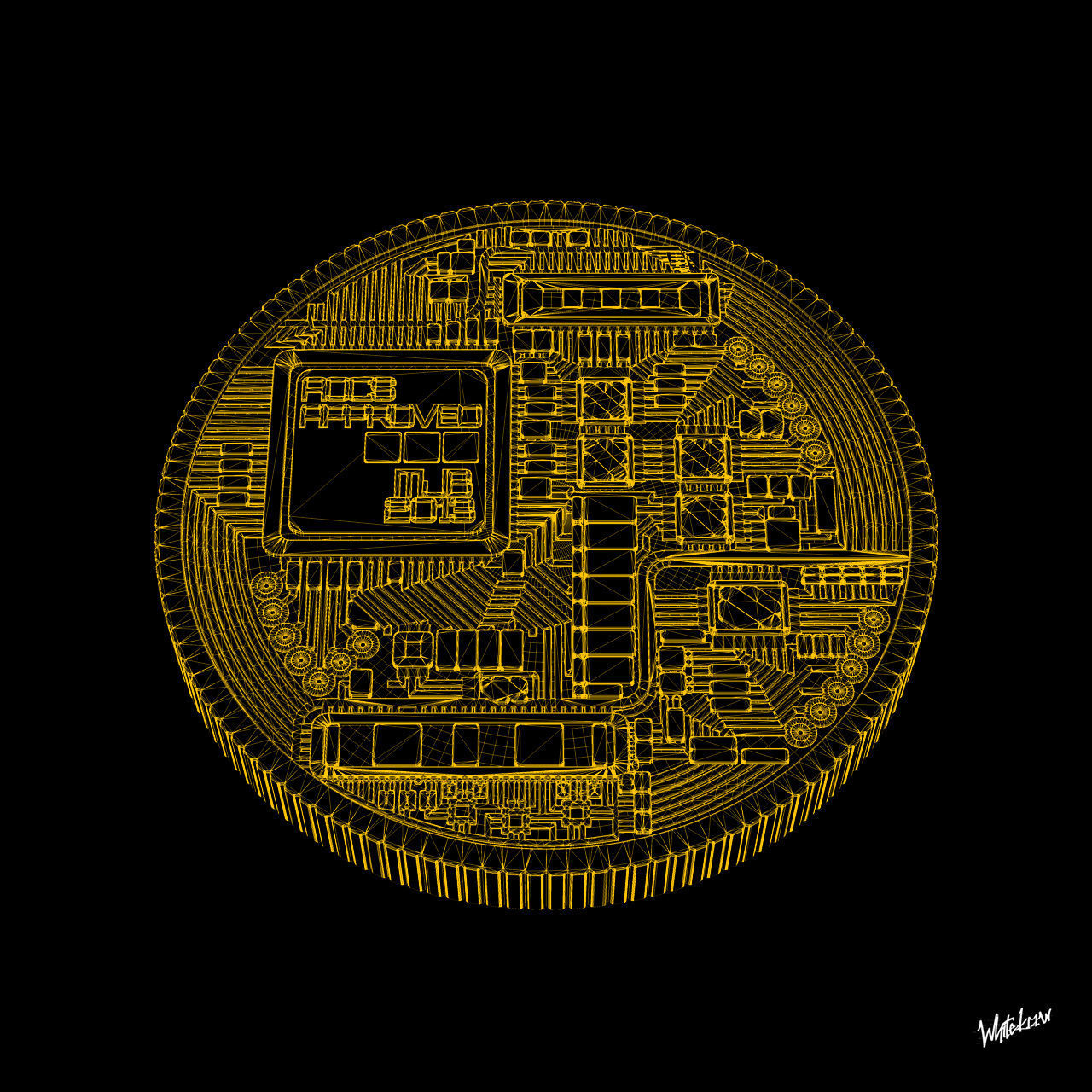 Bitcoin High Poly 3D Model coin 3D model_8