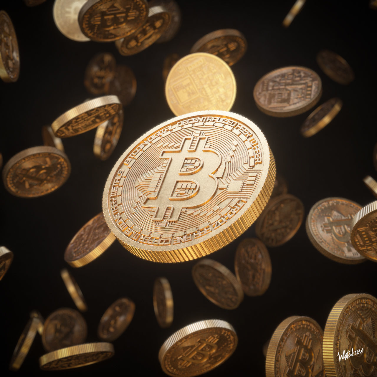 Bitcoin High Poly 3D Model coin 3D model_6