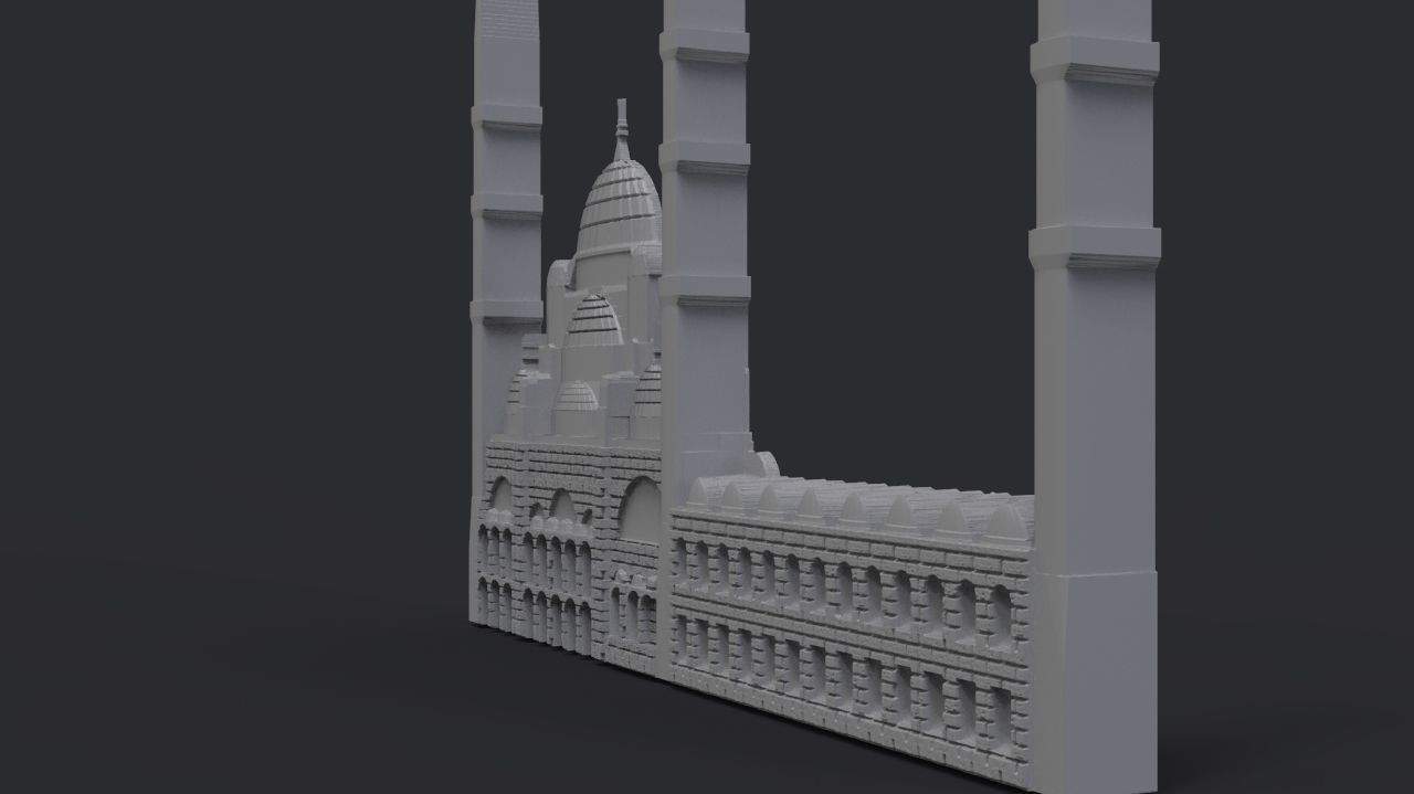 Blue Mosque Bas Relief 3D print model_3