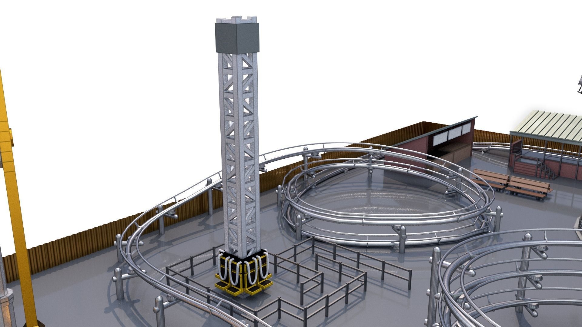 Low Poly Theme Park 3D model_8