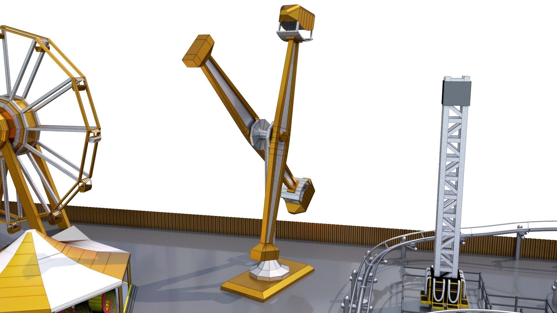 Low Poly Theme Park 3D model_9