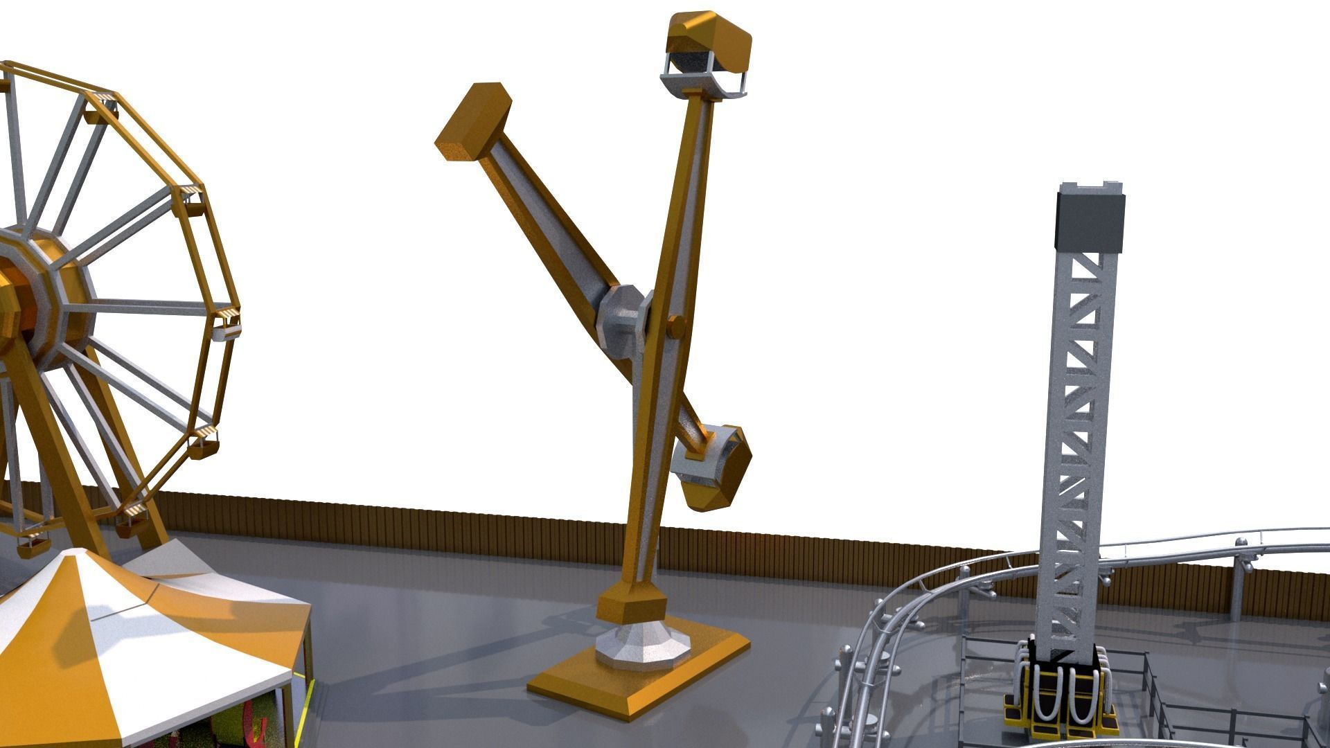 Low Poly Theme Park 3D model_14