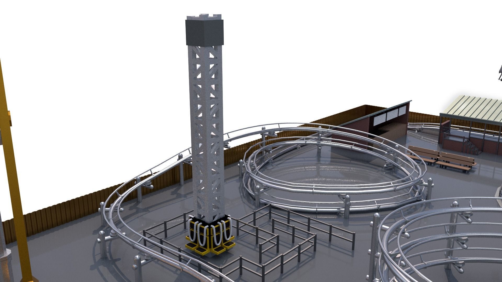 Low Poly Theme Park 3D model_15