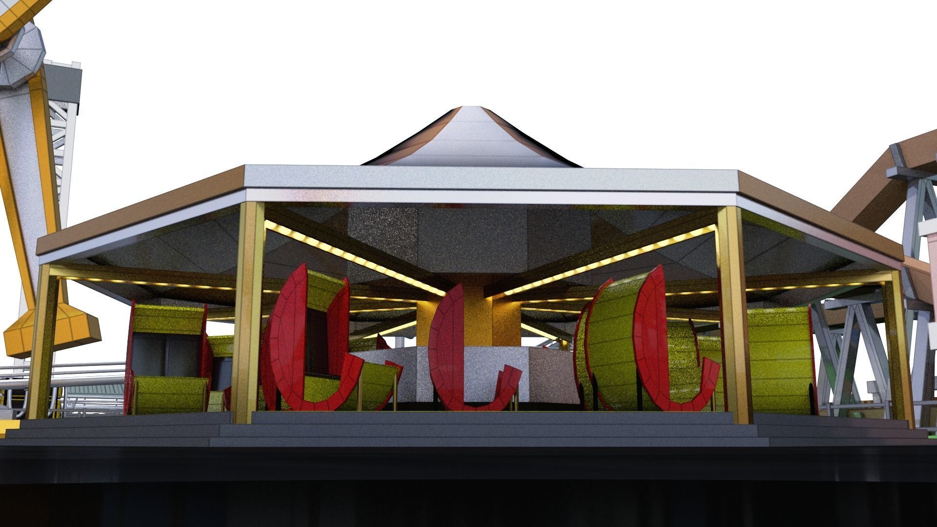 Low Poly Theme Park 3D model_4