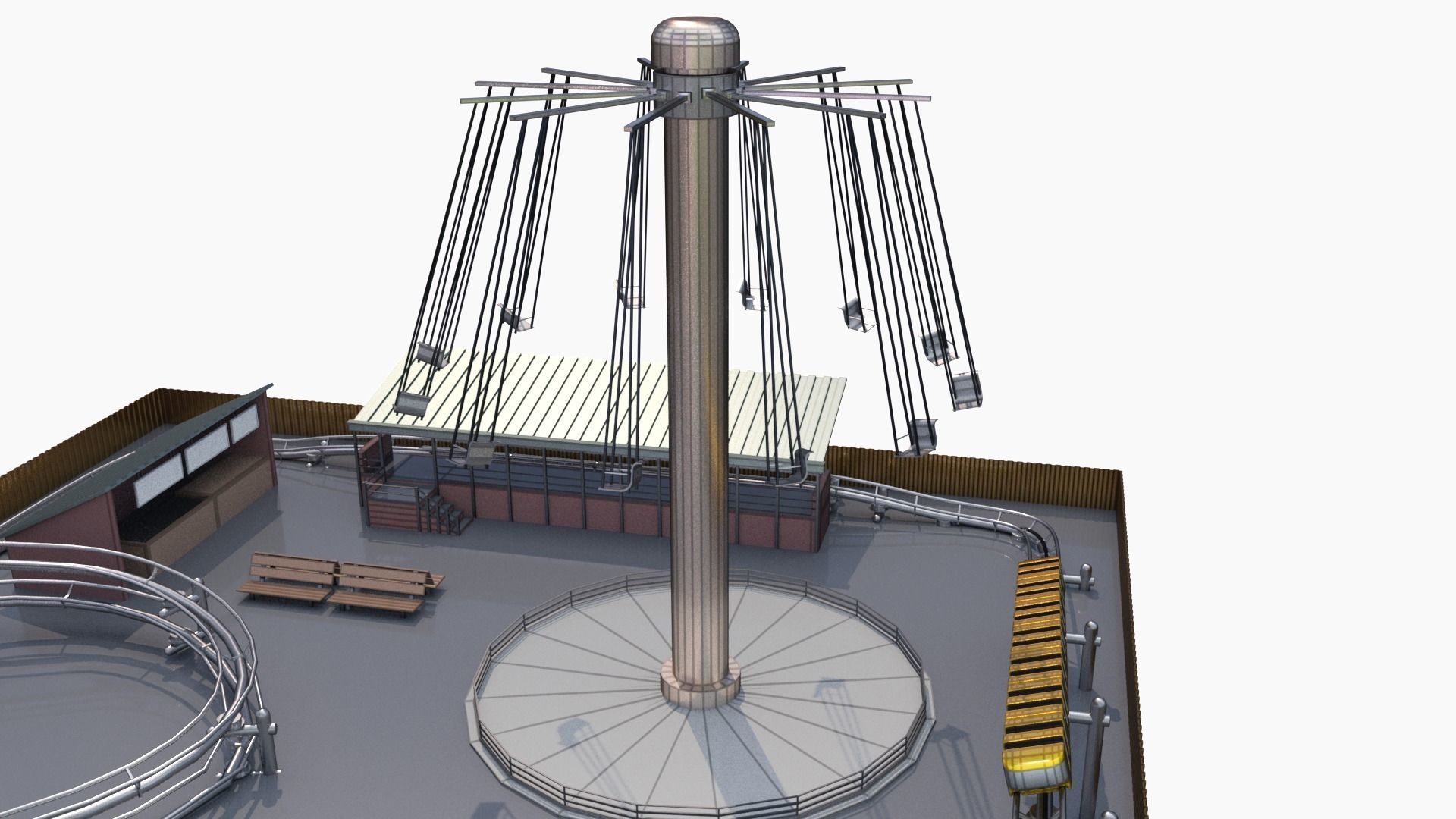 Low Poly Theme Park 3D model_6