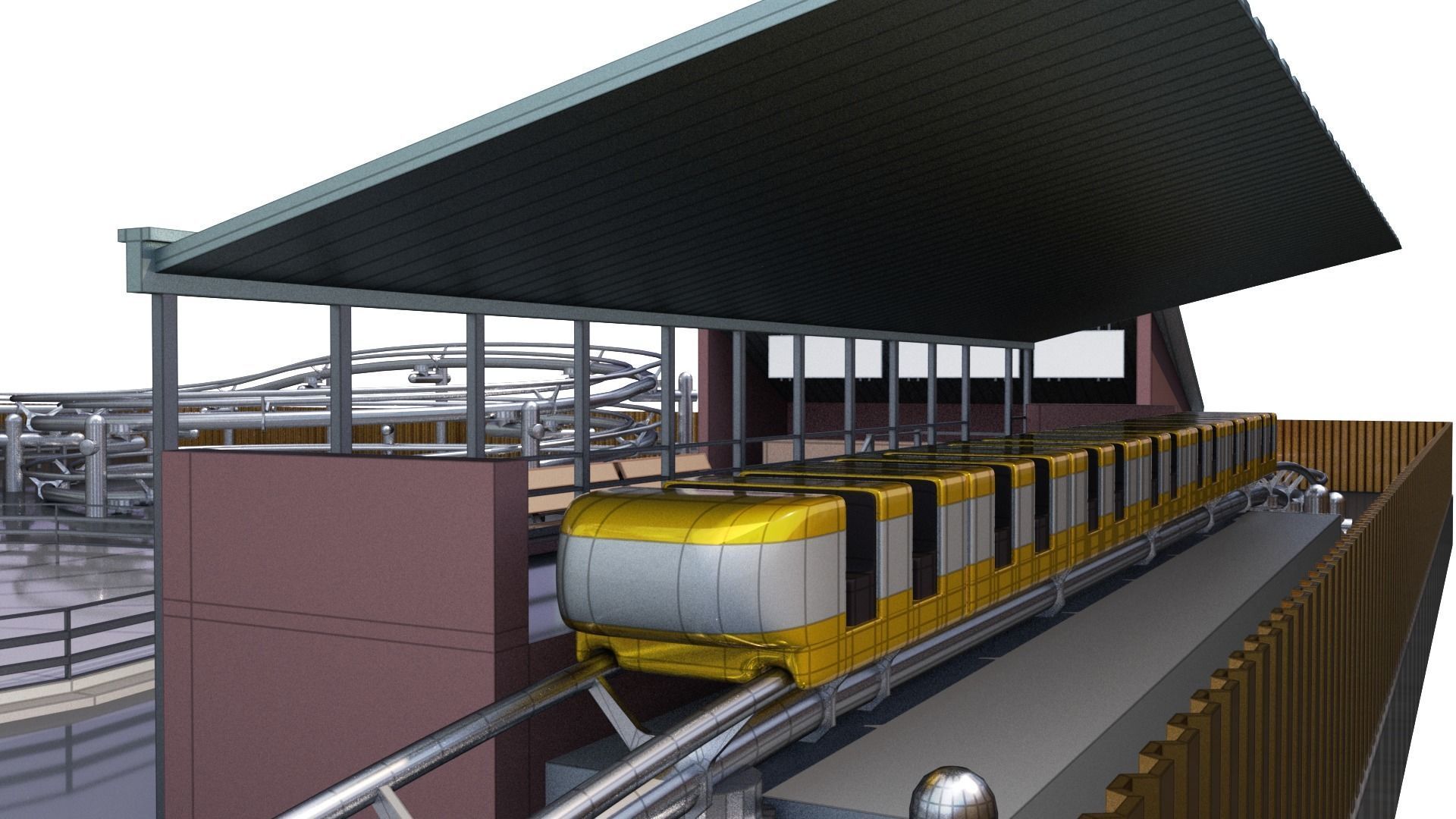 Low Poly Theme Park 3D model_3