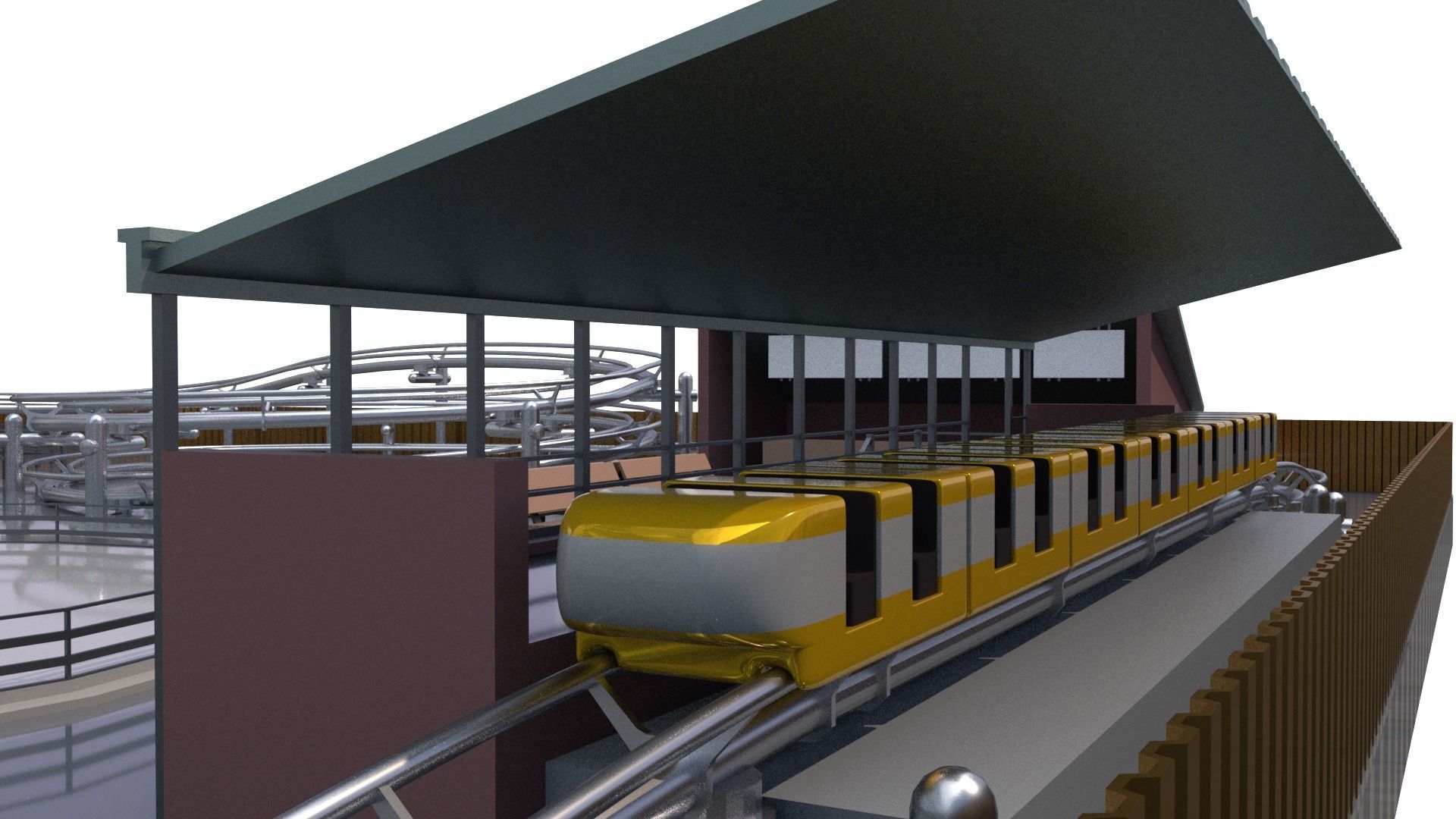 Low Poly Theme Park 3D model_7