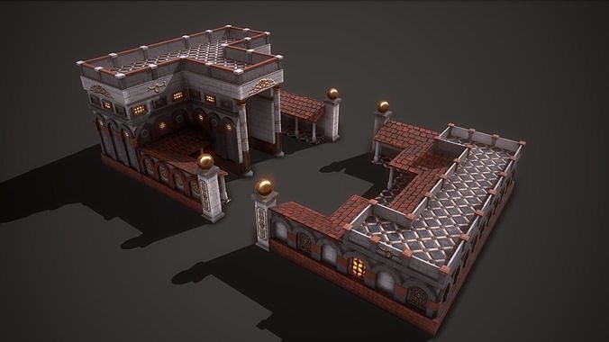 Ancient Mercenary Barracks  Low-poly 3D model