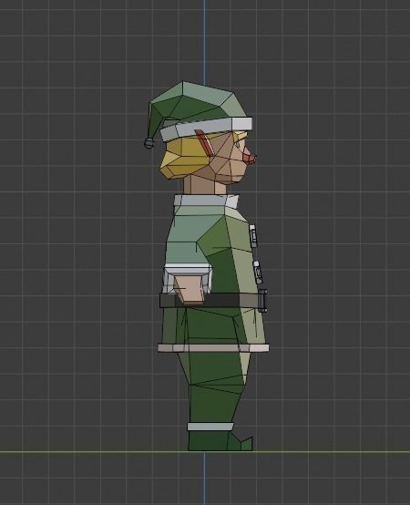 Santas Helper - Male Elf Character Low-poly 3D model_7