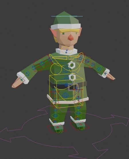 Santas Helper - Male Elf Character Low-poly 3D model_1