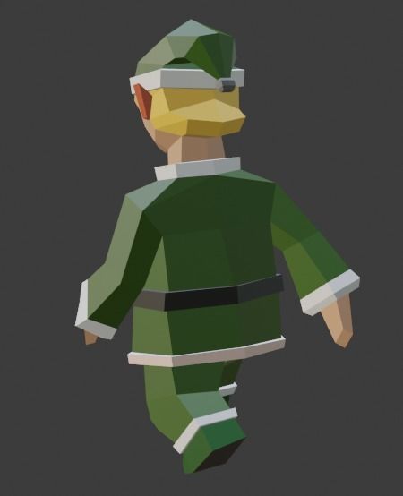 Santas Helper - Male Elf Character Low-poly 3D model_4