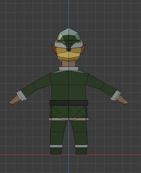 Santas Helper - Male Elf Character Low-poly 3D model_8