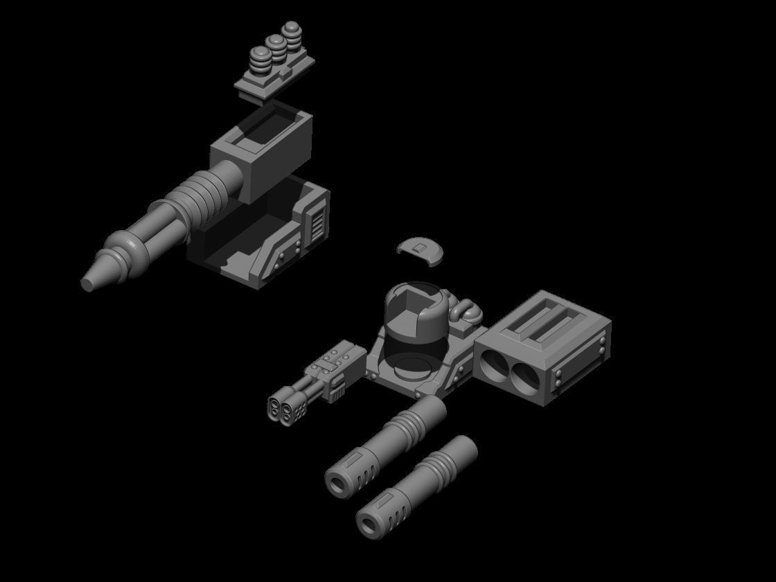 Armoured Bulldozer STL 3D print model_5