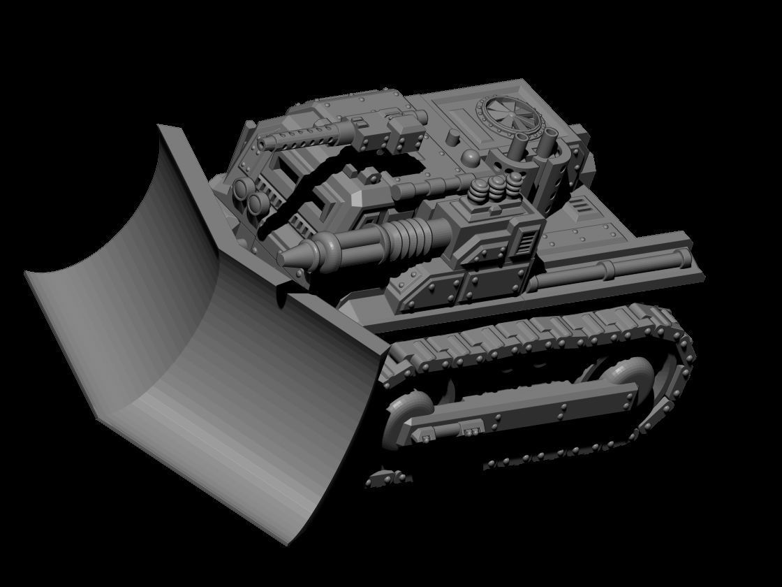 Armoured Bulldozer STL 3D print model_1