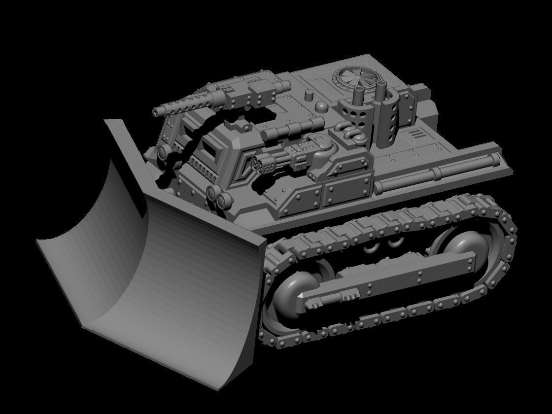 Armoured Bulldozer STL 3D print model_2