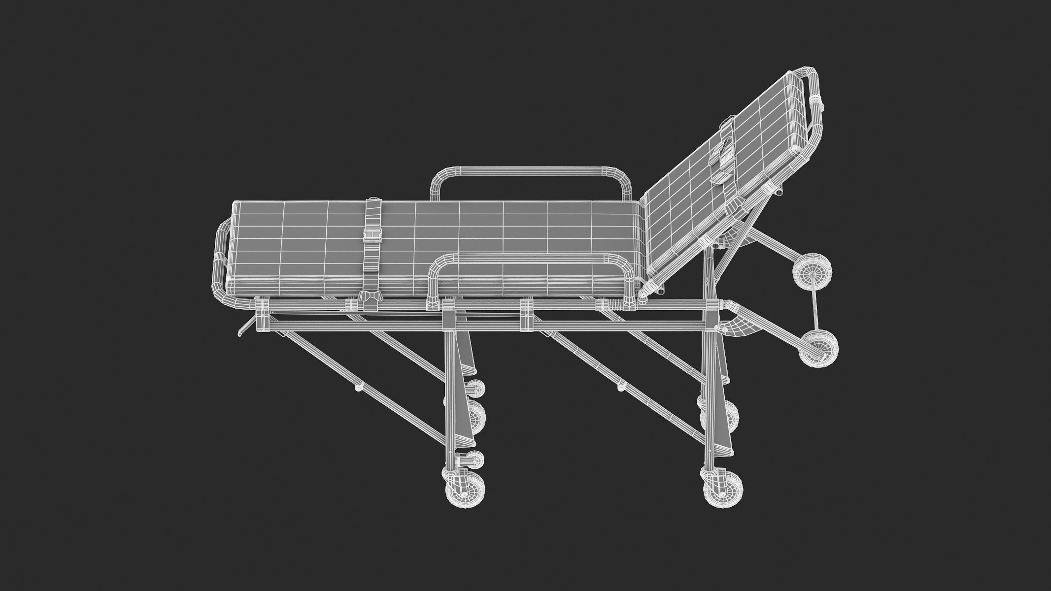 Ambulance Emergency Medical Stretcher 3D model_10