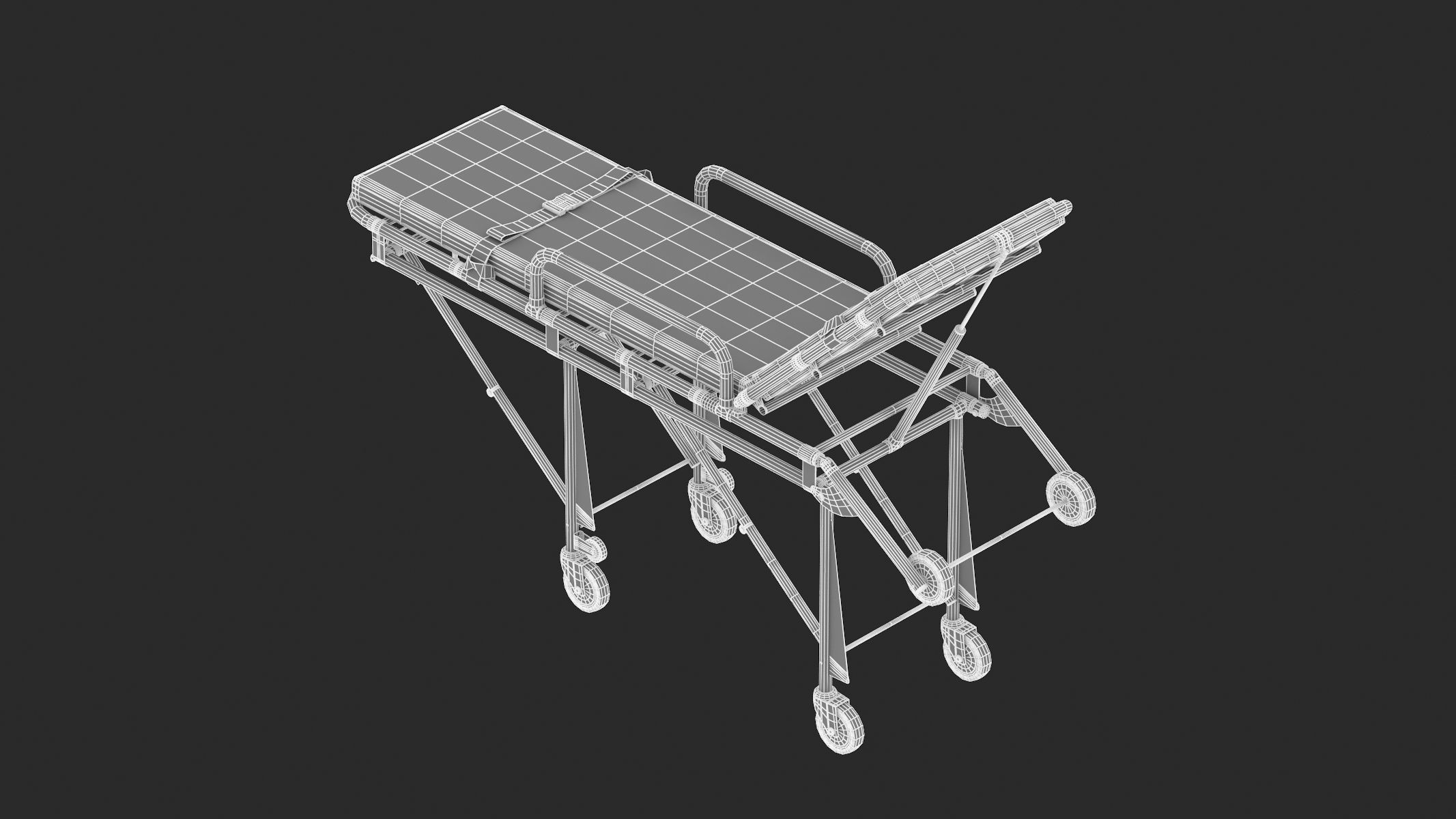 Ambulance Emergency Medical Stretcher 3D model_14
