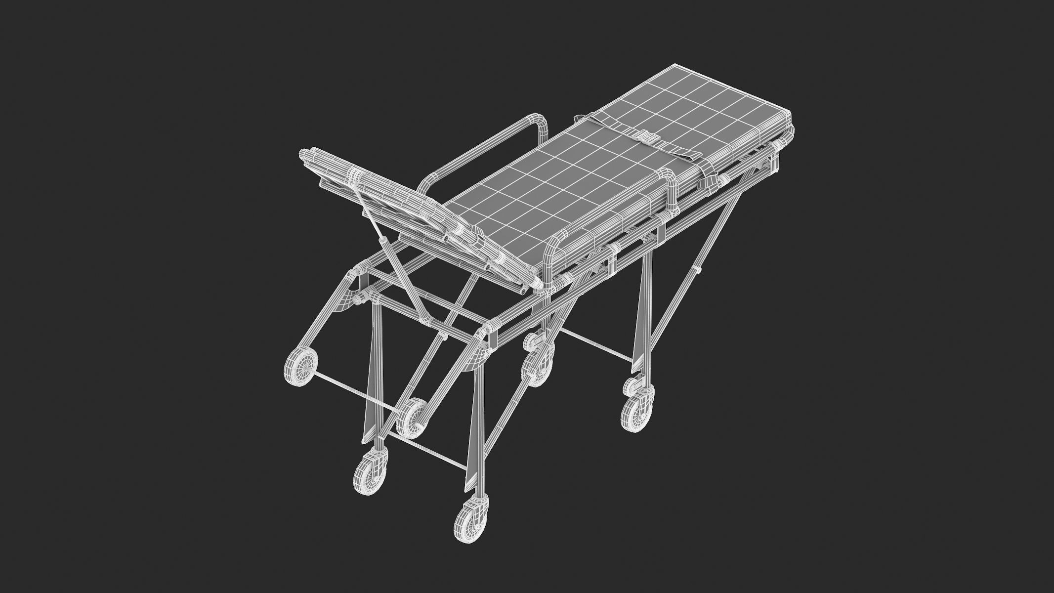 Ambulance Emergency Medical Stretcher 3D model_13