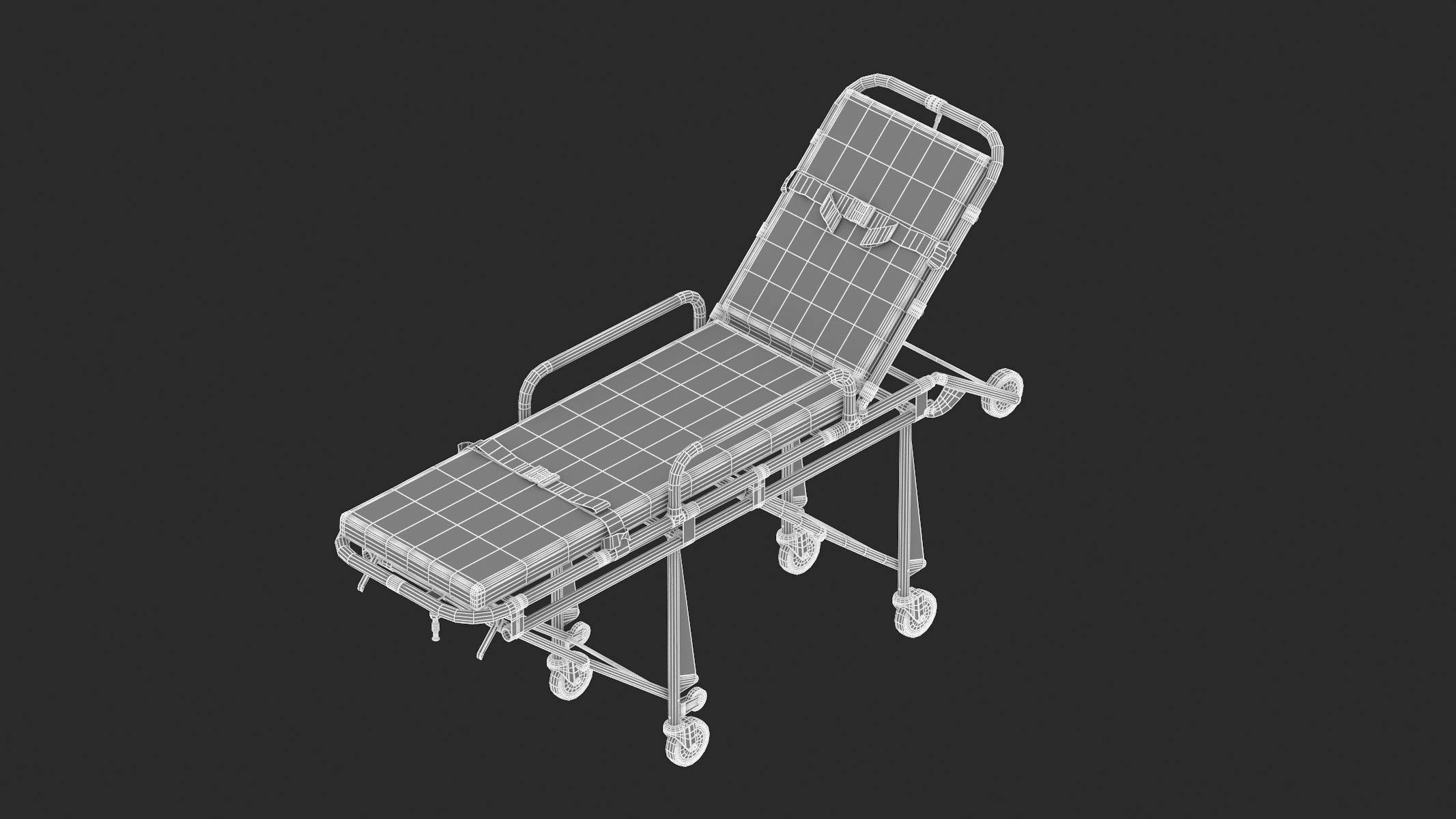 Ambulance Emergency Medical Stretcher 3D model_11