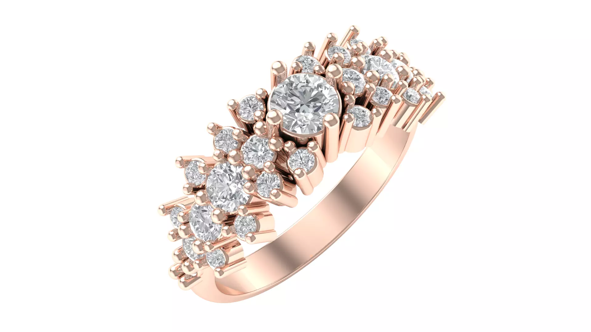 Multi Stone Ring 3D print model_0