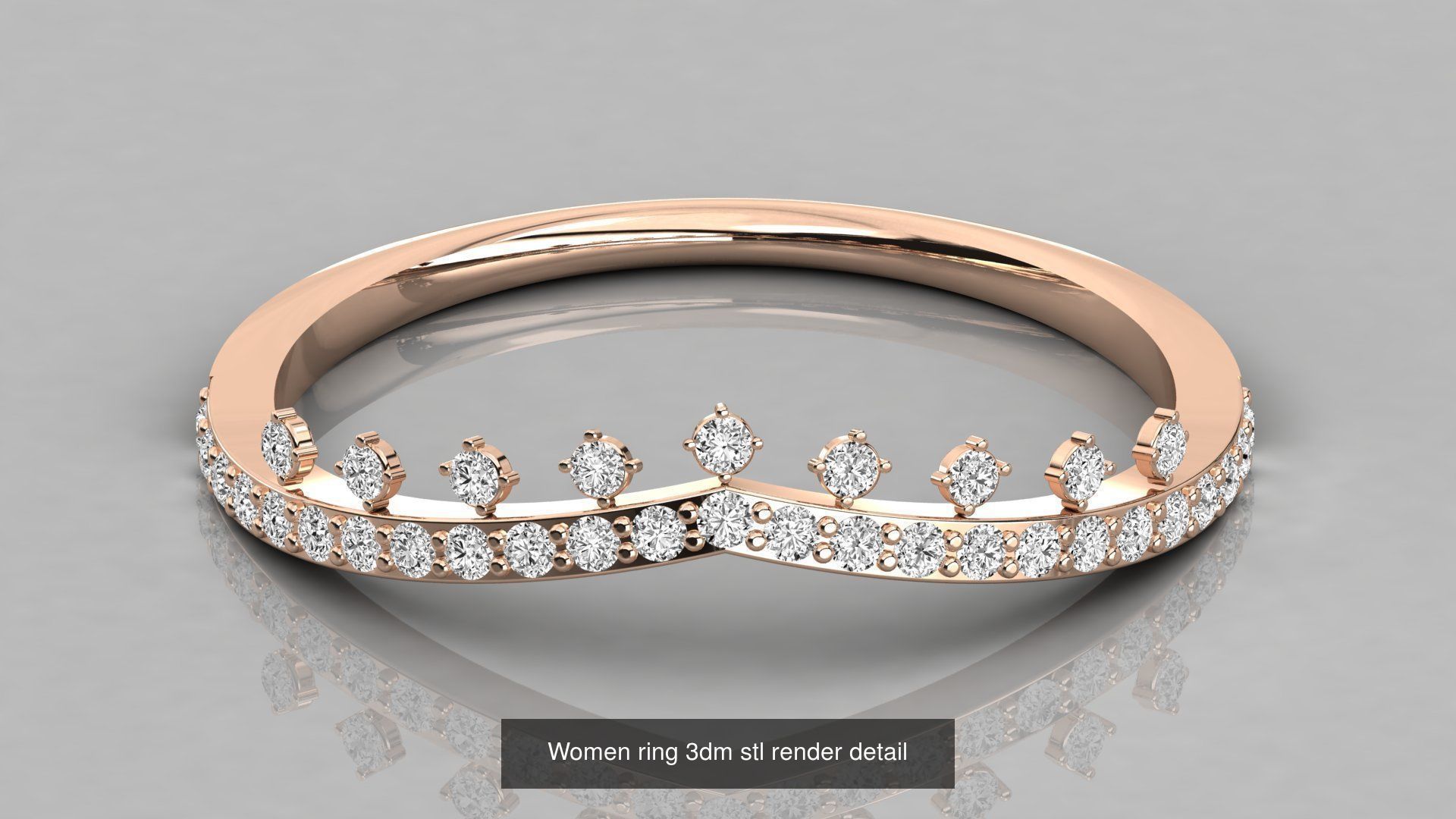 192 Women Wedding Engagement Band 3dm stl render detail 3D Model Collection_169