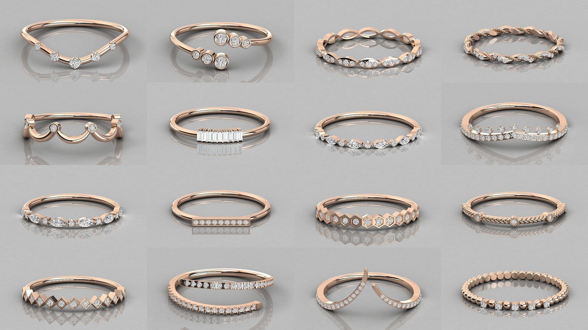 192 Women Wedding Engagement Band 3dm stl render detail 3D Model Collection_28