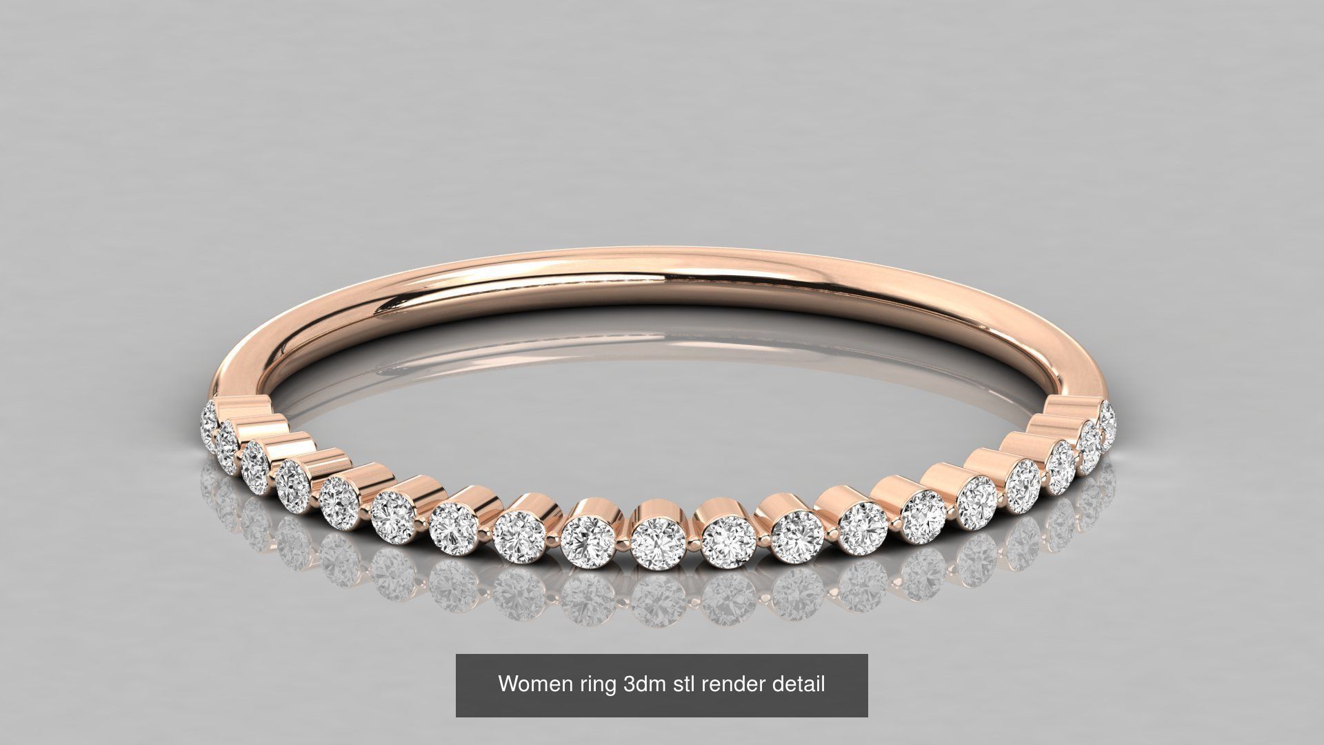 192 Women Wedding Engagement Band 3dm stl render detail 3D Model Collection_188