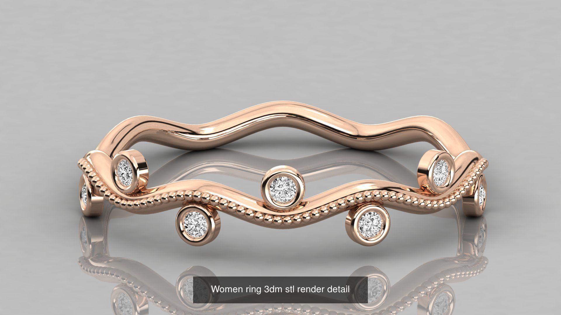 192 Women Wedding Engagement Band 3dm stl render detail 3D Model Collection_161