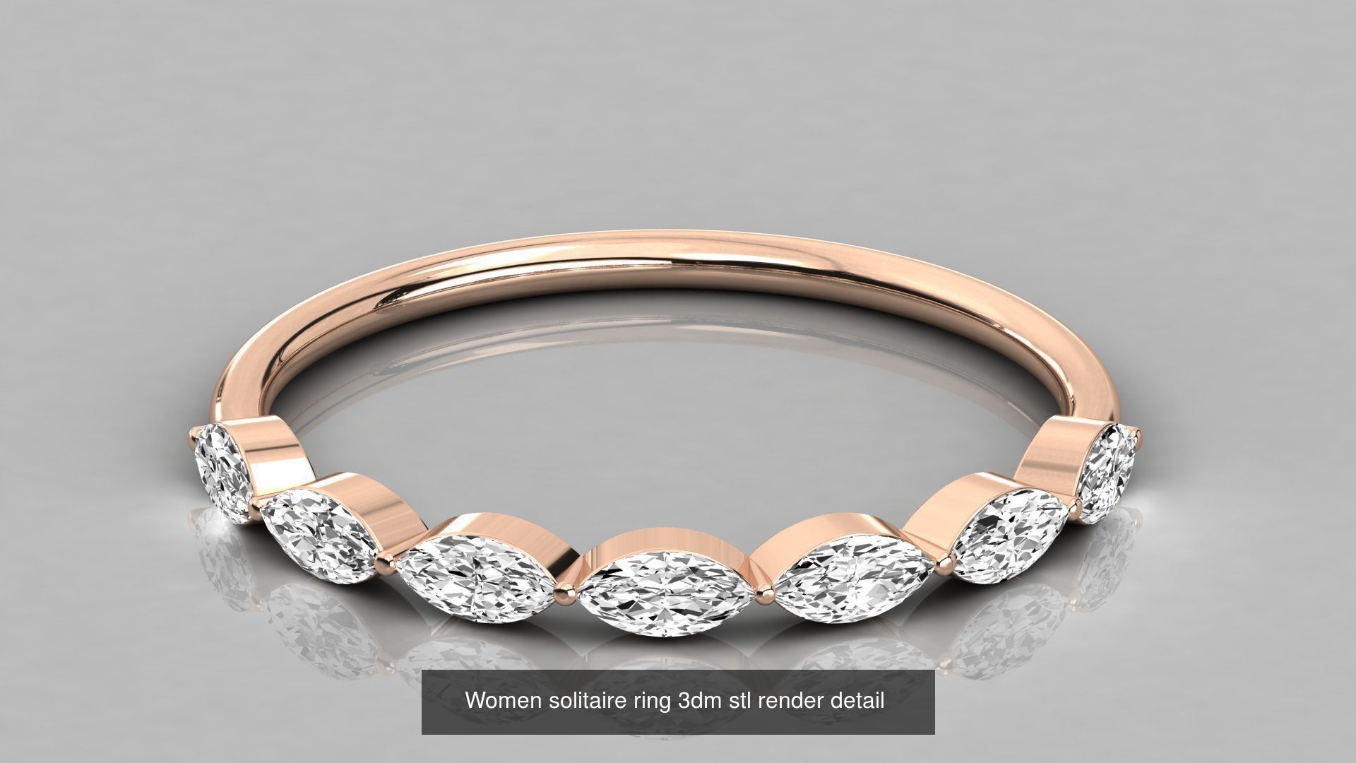 192 Women Wedding Engagement Band 3dm stl render detail 3D Model Collection_76