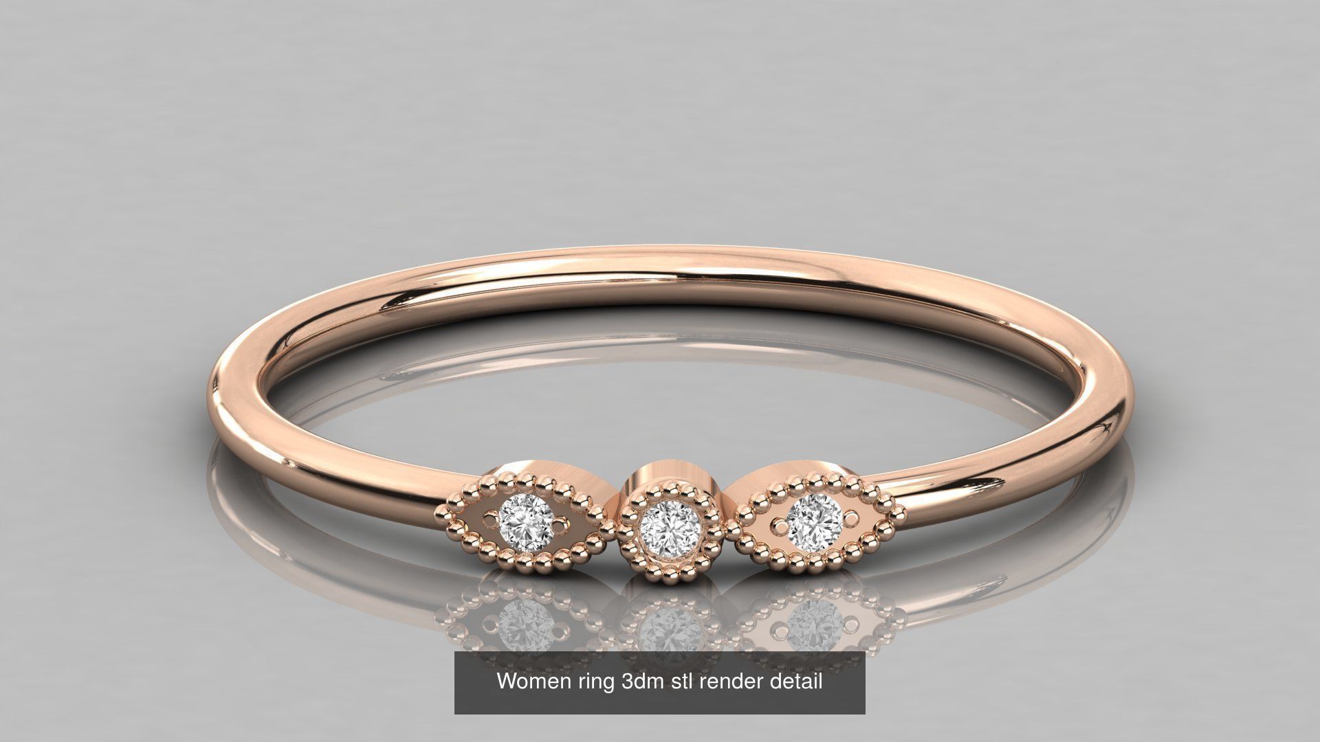 192 Women Wedding Engagement Band 3dm stl render detail 3D Model Collection_182