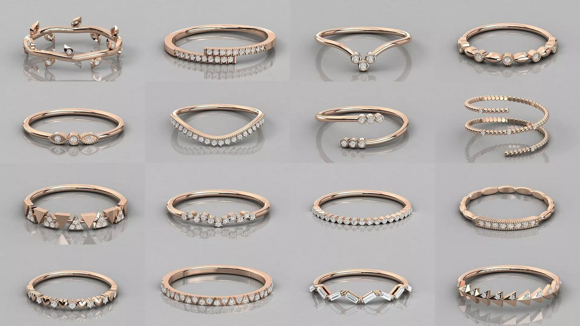 192 Women Wedding Engagement Band 3dm stl render detail 3D Model Pack