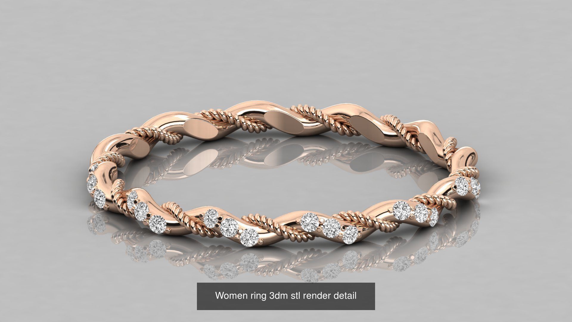 192 Women Wedding Engagement Band 3dm stl render detail 3D Model Collection_165