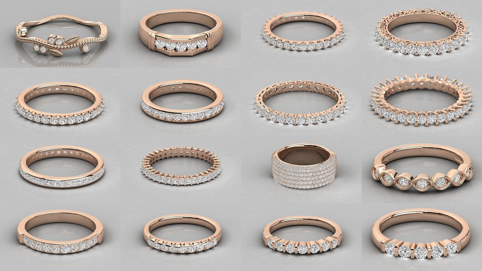 192 Women Wedding Engagement Band 3dm stl render detail 3D Model Collection_30