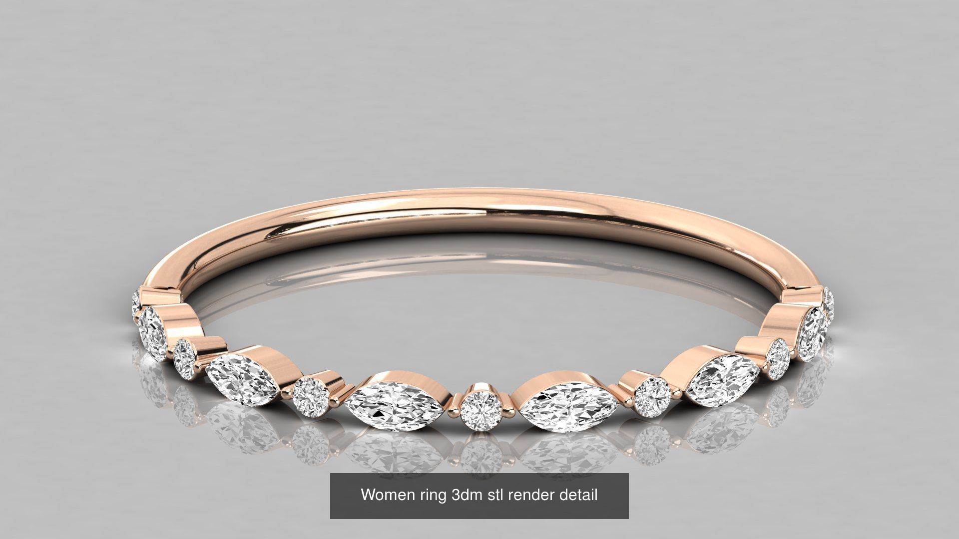 192 Women Wedding Engagement Band 3dm stl render detail 3D Model Collection_168