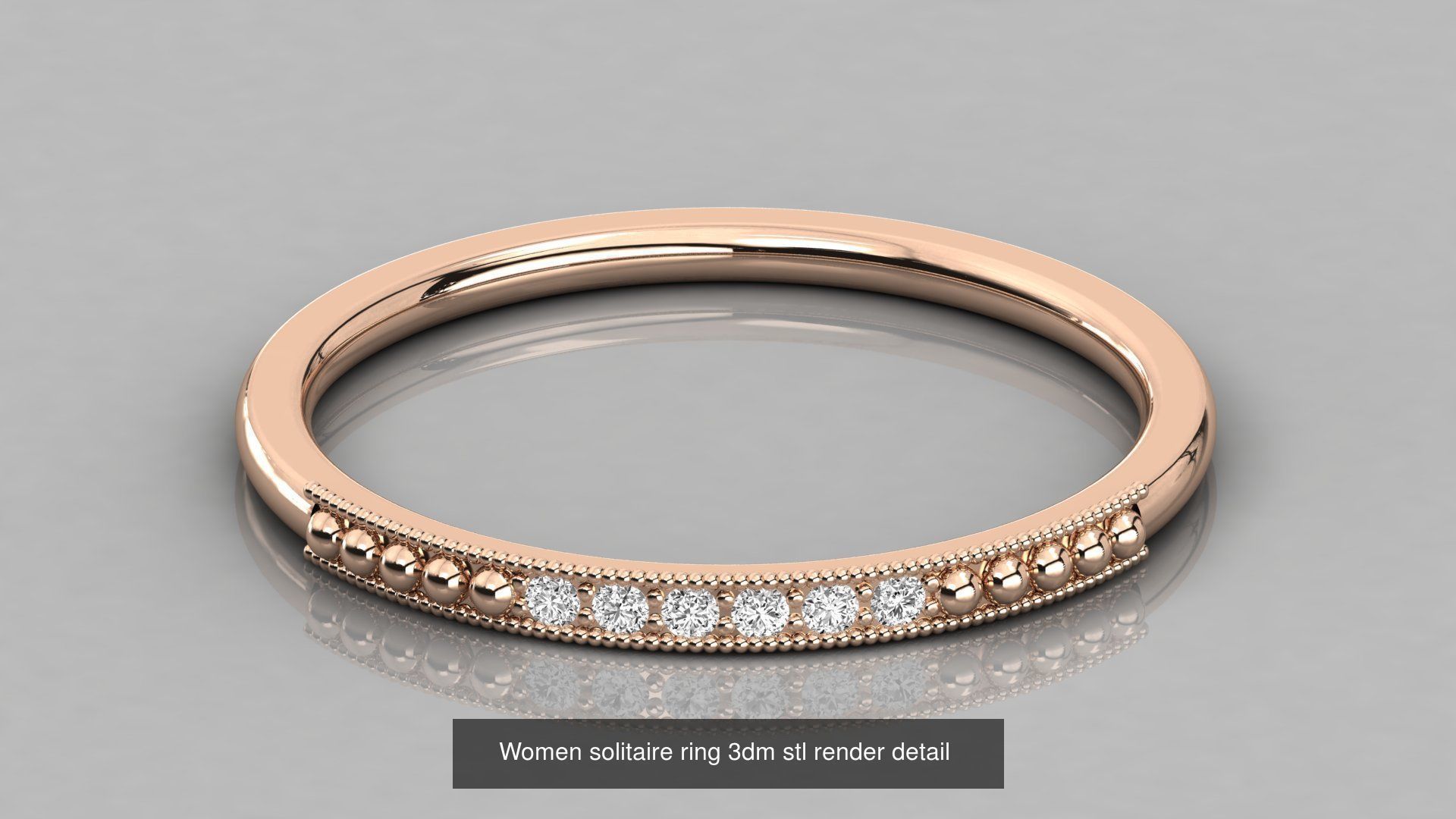 192 Women Wedding Engagement Band 3dm stl render detail 3D Model Collection_79