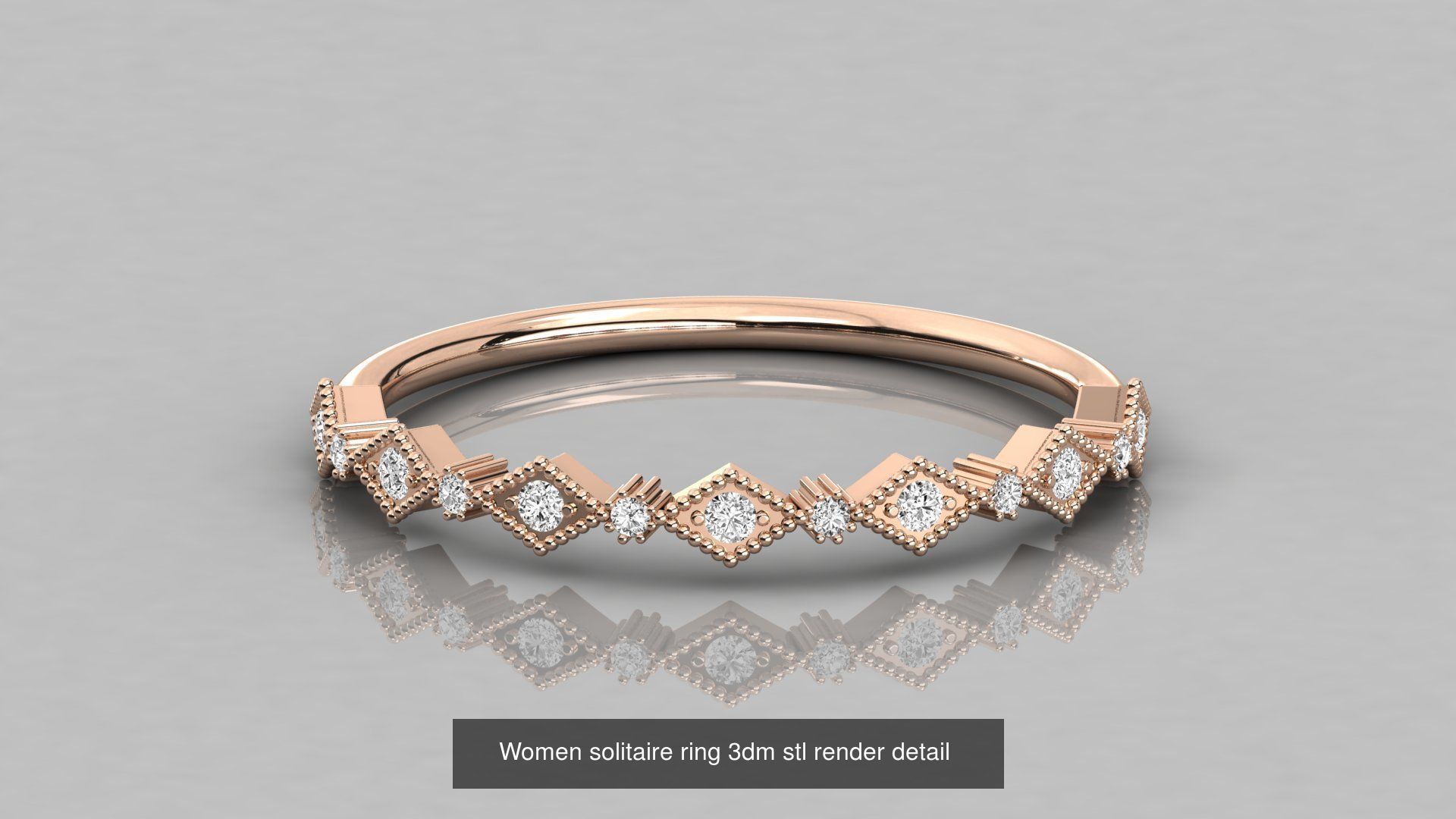 192 Women Wedding Engagement Band 3dm stl render detail 3D Model Collection_43