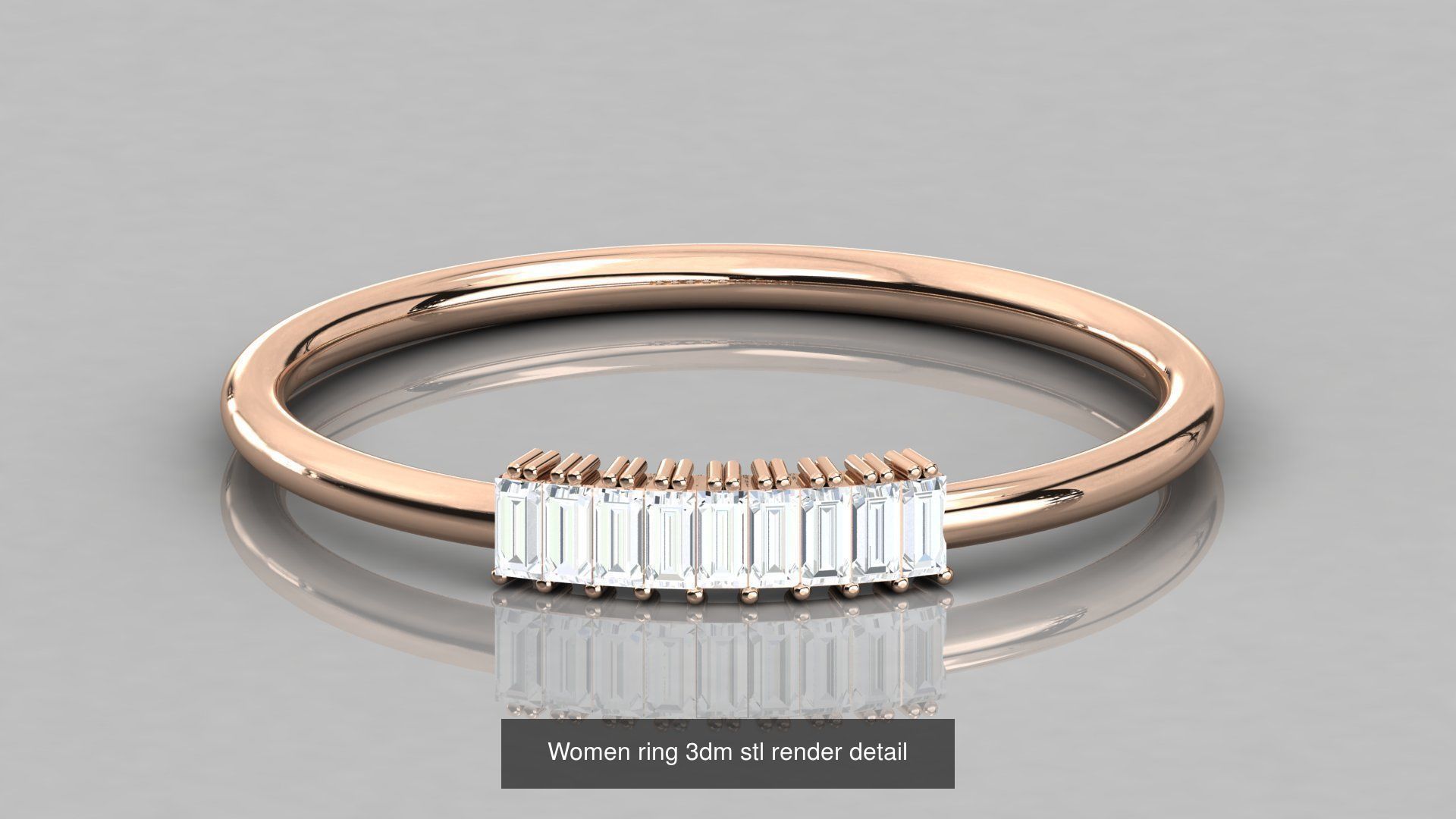 192 Women Wedding Engagement Band 3dm stl render detail 3D Model Collection_167